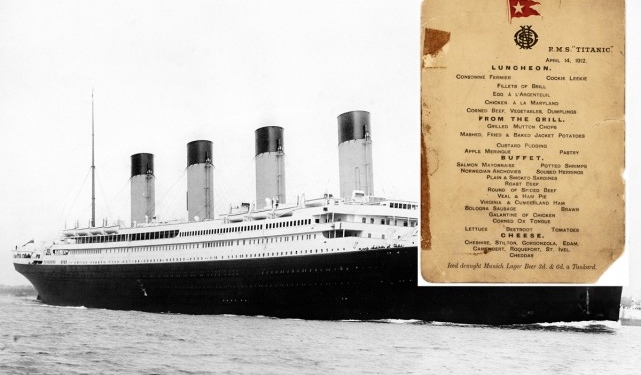 За 88 тисяч продали останнє меню з «Титаніка»