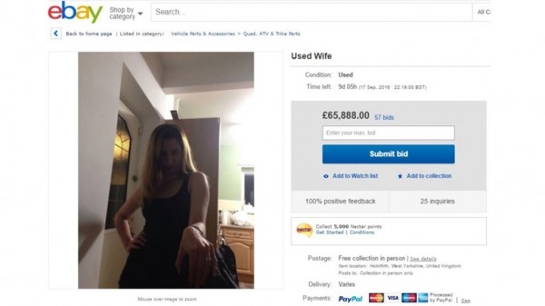 Після сварки з дружиною чоловік вирішив продати її на інтернет-аукціоні
