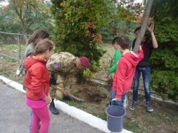 на Тернопільщині діти висадили калинову алею слави на честь захисників України (фото)