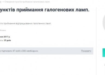 Тернополяни хочуть, щоб у місті з’явилися пункти прийому галогенних ламп