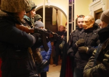 Тернополян вітав вертеп у якому були “воїни АТО”, “сепаратисти” й “головний окупант” (фото)