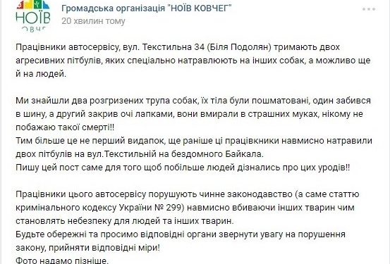 У Тернополі знайшли два пошматованих трупи собак: так “забавляються” декілька “виродків”