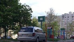 Стоп-хам: у Тернополі водій припаркував авто прямо на спортивному майданчику