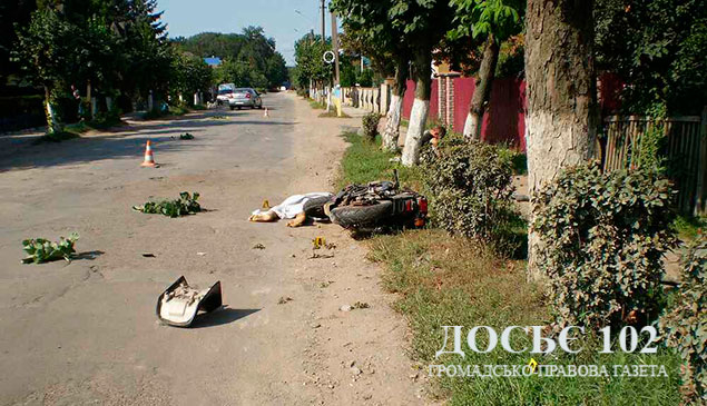 17-річний юнак загинув на місці ДТП, врізавшись у вибоїну