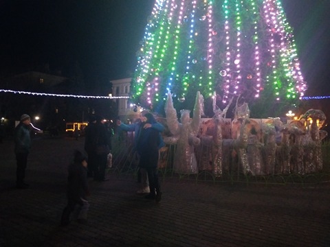 Біля тернопільської ялинки встановили новорічні фігури