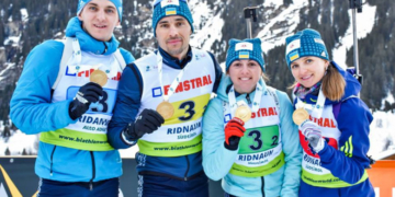 Відомий біатлоніст з Тернопільщини Дмитро Підручний здобуває «золото» чемпіонату Європи у змішаній естафеті