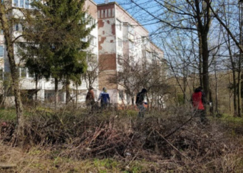 У Тернополі прибрали зелену зону між парком Націального Відродження та будинком на Вербицького