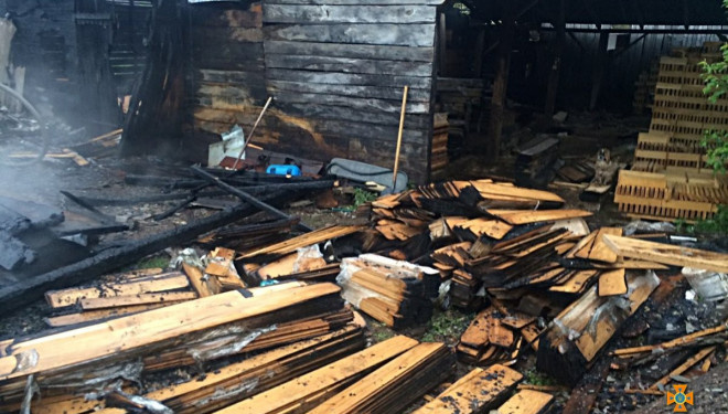 На Тернопільщині загорівся деревооборбний цех (фотофакт)