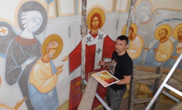 Тернопільський храм розписує жива легенда українського іконопису