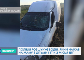 Поліція Тернопільщини розшукує водія, який наїхав на маму з дітьми і втік з місця ДТП