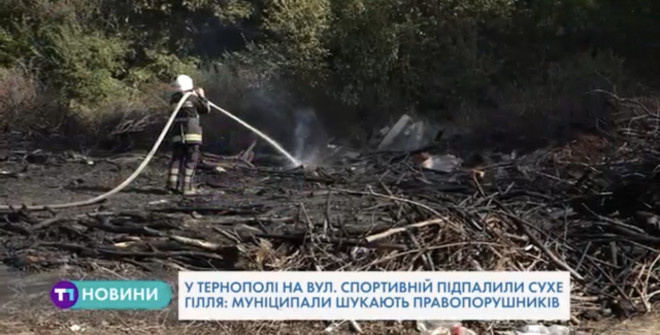 В дворі у Тернополі трапилася пожежа