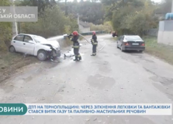 Витік газу внаслідок ДТП трапився у селі на Тернопільщині