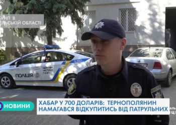 Тернополянин намагався відкупитися від патрульних за 700 доларів