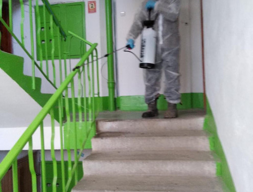 У Тернополі дезінфікують ліфти та під’їзди (Фото)