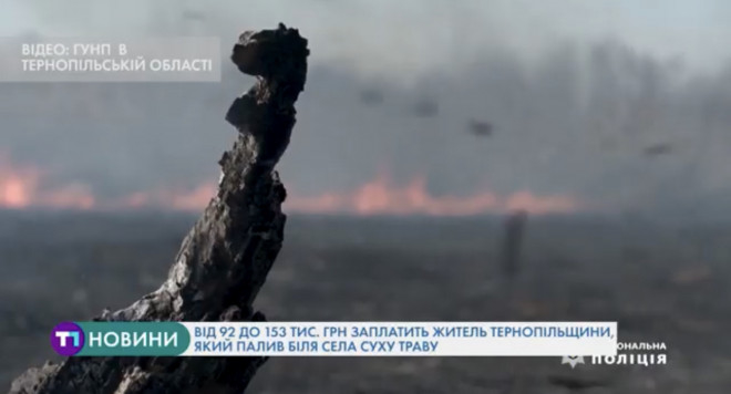 Від 92 до 153 тисяч гривень заплатить житель Тернопільщини за спалювання сухої трави