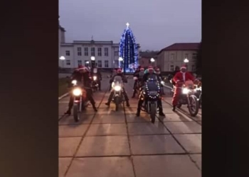 Дід Мороз на мотициклі або як байкери у Чорткові новорічну ялинку запалювали (Відео)