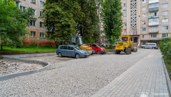 На прибудинкових територіях Тернополя тривають поточні та капітальні ремонти