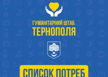 Список потреб для захисників та переселенців у Тернополі