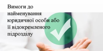 Вимоги до найменування юридичної особи або її відокремленого підрозділу