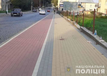 Кров на тротуарі, 10 річна дівчинка – госпіталізована: у Чорткові велосипедист наїхав на дитину