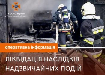 В пожежі на Тернопільщині вщент згоріла автівка