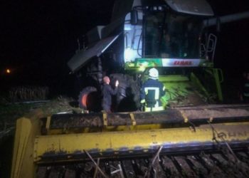 на Тернопільщині горів комбайн