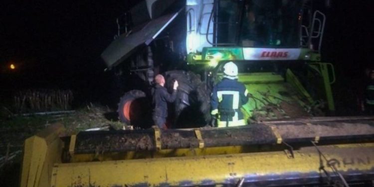 на Тернопільщині горів комбайн