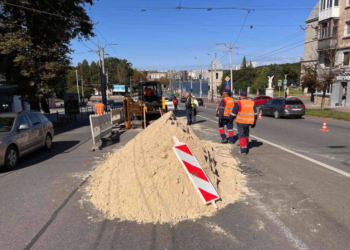 Ремонт дороги у Тернополі