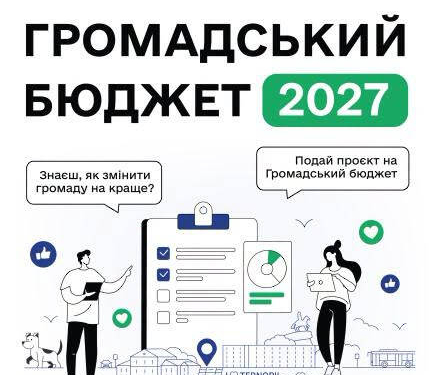 Громадський бюджет-2027 у Тернополі: перші проєкти